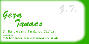 geza tanacs business card